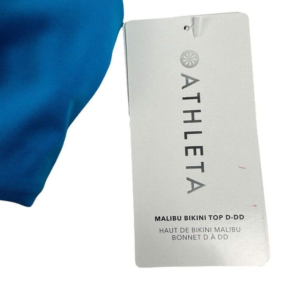 Athleta Small D-DD Malibu Bikini Top Santorini Blue. NEW - Picture 6 of 8